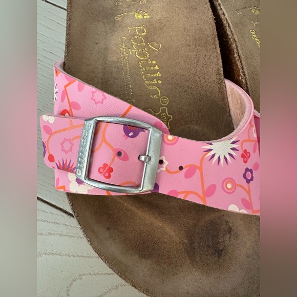 Papillio Birkenstock Birkis Pink Floral Buckle Sandals Slide-on Women’s Sz 8 38 - Picture 8 of 9